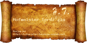 Hofmeister Terézia névjegykártya