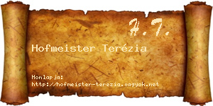 Hofmeister Terézia névjegykártya